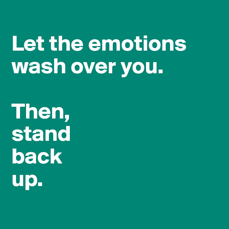 
Let the emotions 
wash over you. 

Then, 
stand 
back 
up.
