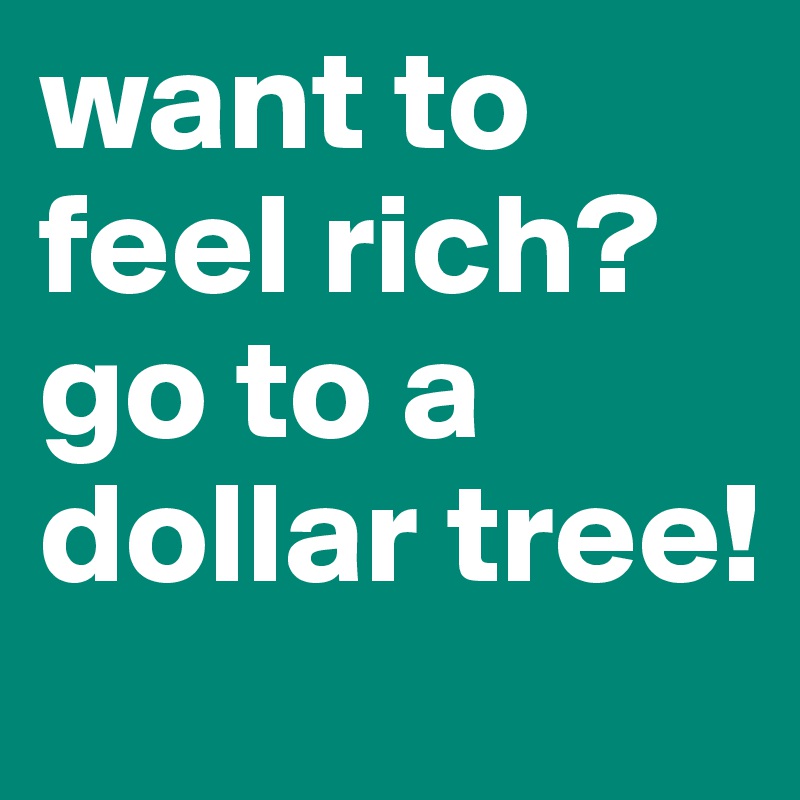 want to feel rich? go to a dollar tree! 