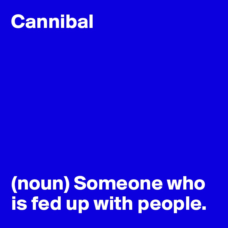 Cannibal







(noun) Someone who is fed up with people.