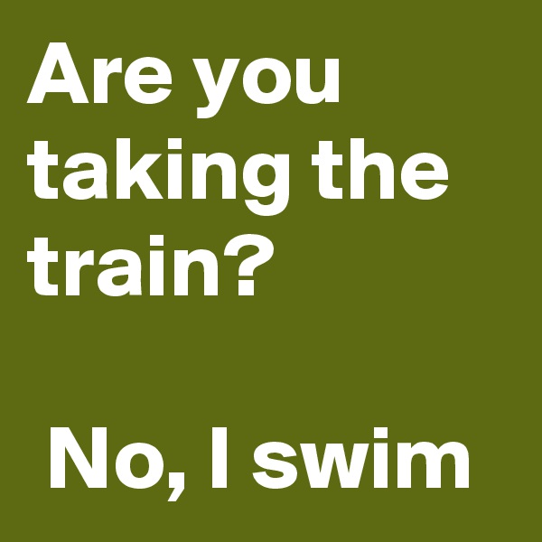 Are you taking the train?                                        No, I swim