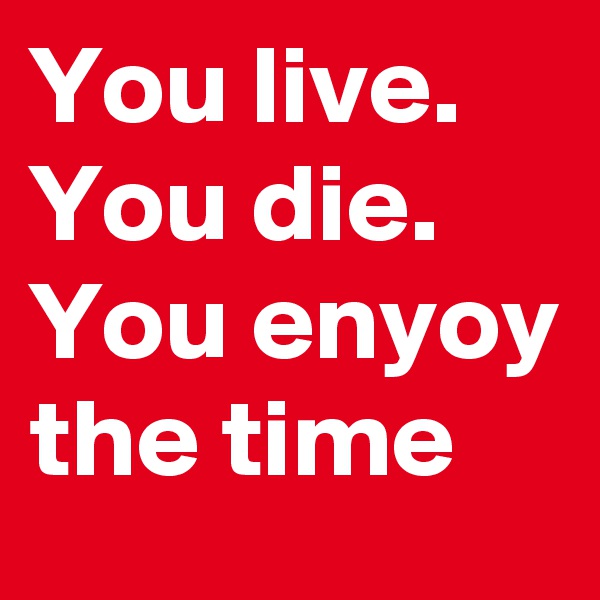 You live. You die. You enyoy the time