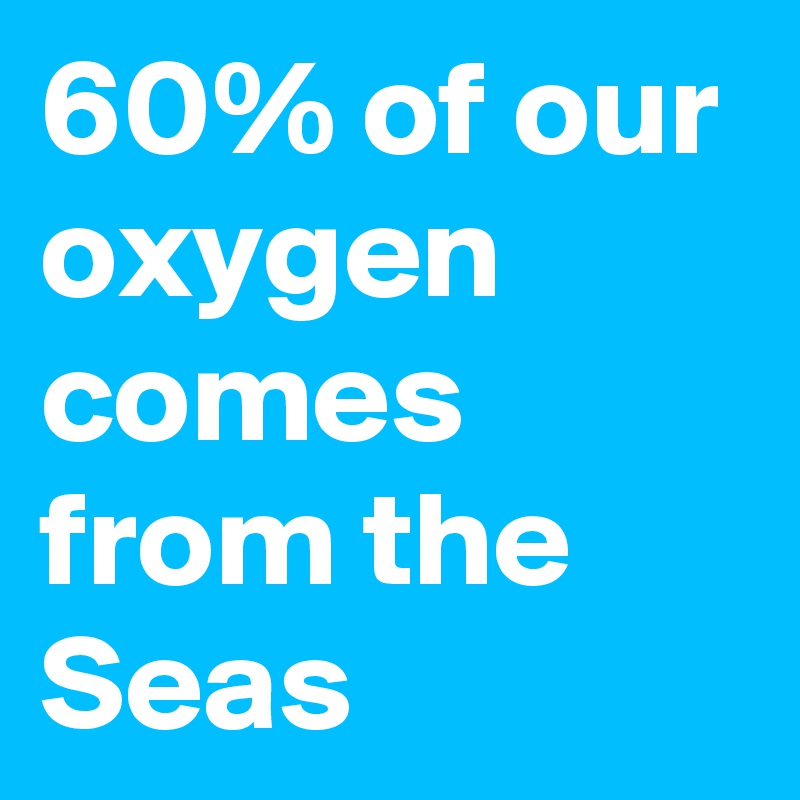 60% of our oxygen comes from the Seas