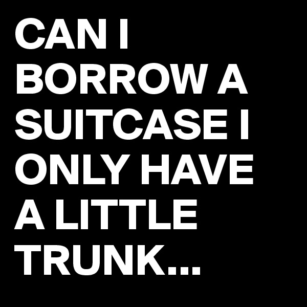 CAN I BORROW A SUITCASE I ONLY HAVE A LITTLE TRUNK...