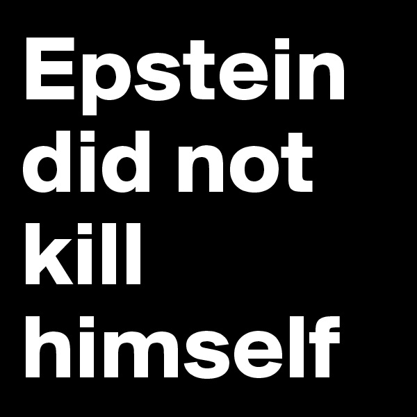 Epstein did not kill himself