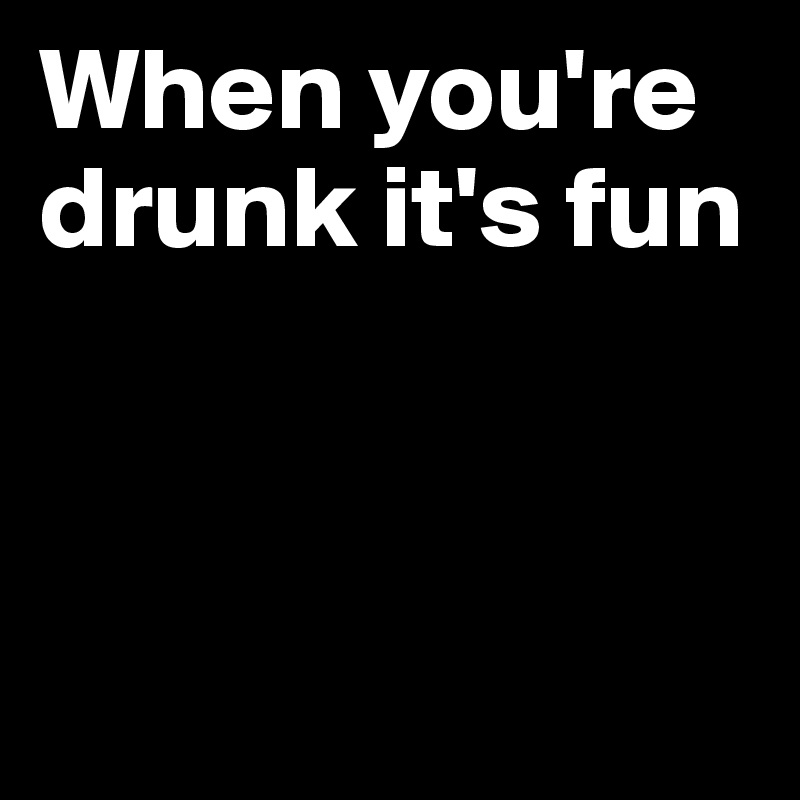 When you're drunk it's fun



