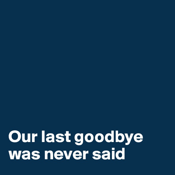 






Our last goodbye was never said