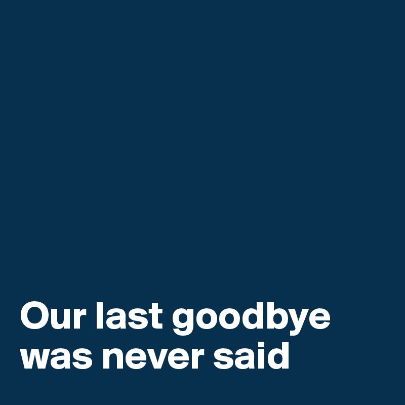 






Our last goodbye was never said