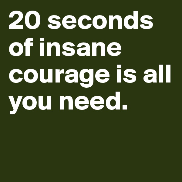 20 seconds of insane courage is all you need.

