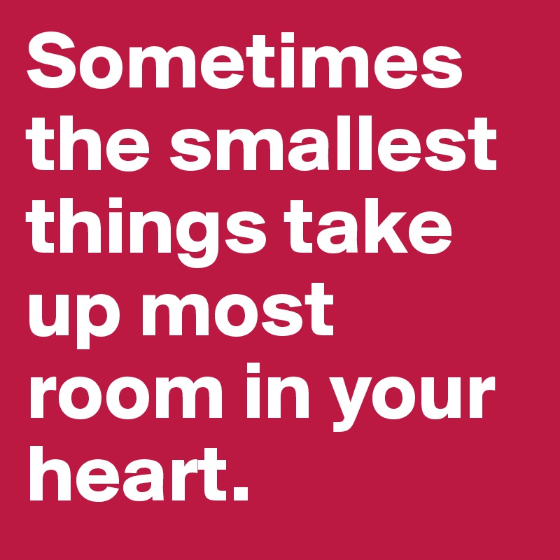 Sometimes the smallest things take up most room in your heart.