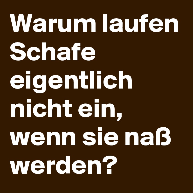 Warum laufen Schafe eigentlich nicht ein, wenn sie naß werden?