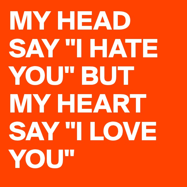 MY HEAD SAY "I HATE YOU" BUT MY HEART SAY "I LOVE YOU"