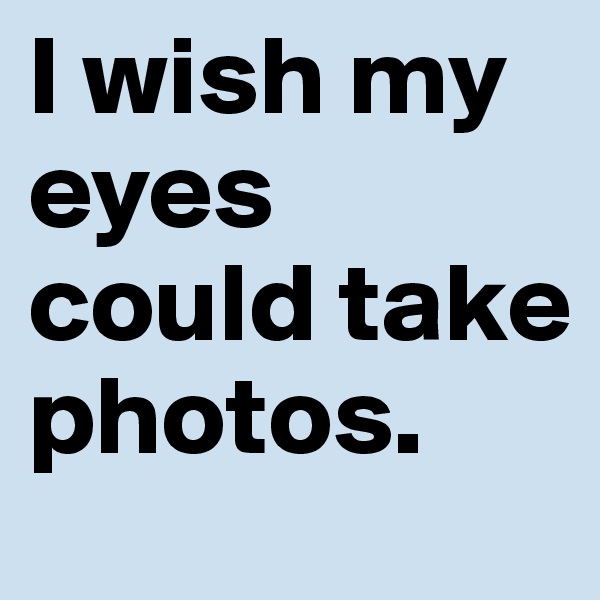 I wish my eyes could take photos.