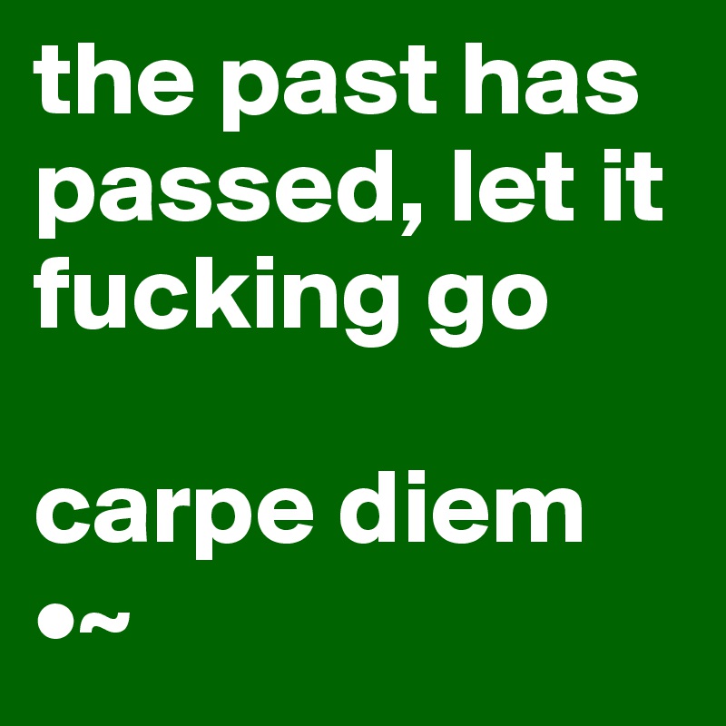 the past has passed, let it fucking go

carpe diem
•~