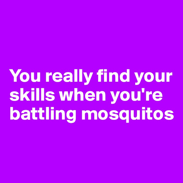 


You really find your skills when you're battling mosquitos

