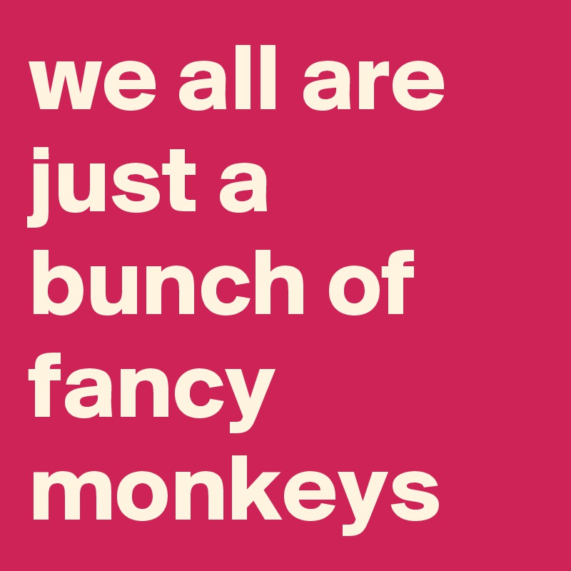we all are just a bunch of fancy monkeys