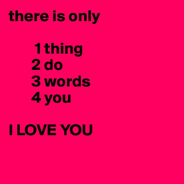 there is only

        1 thing 
       2 do
       3 words
       4 you

I LOVE YOU

