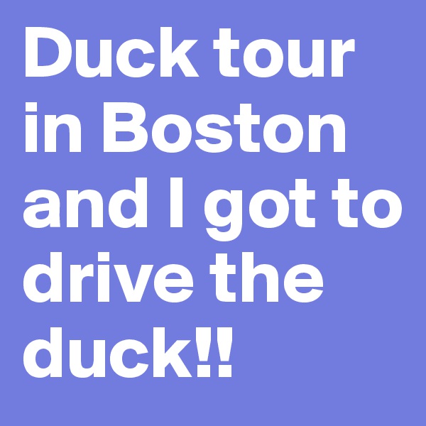 Duck tour in Boston and I got to drive the duck!! 