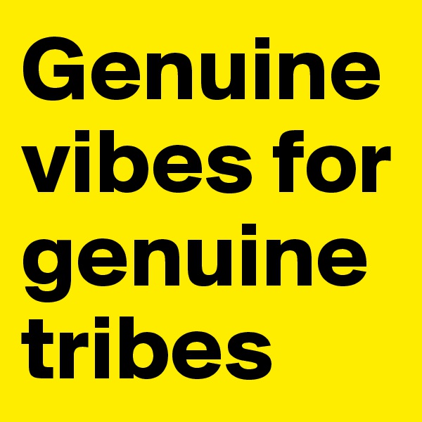 Genuine vibes for genuine tribes