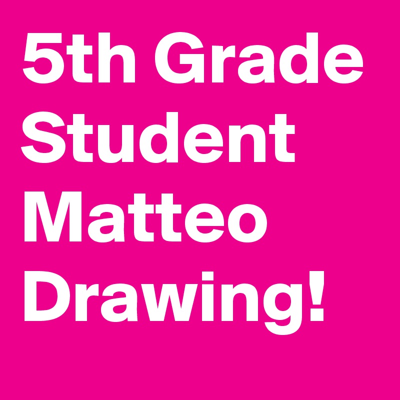 5th Grade Student Matteo Drawing! 