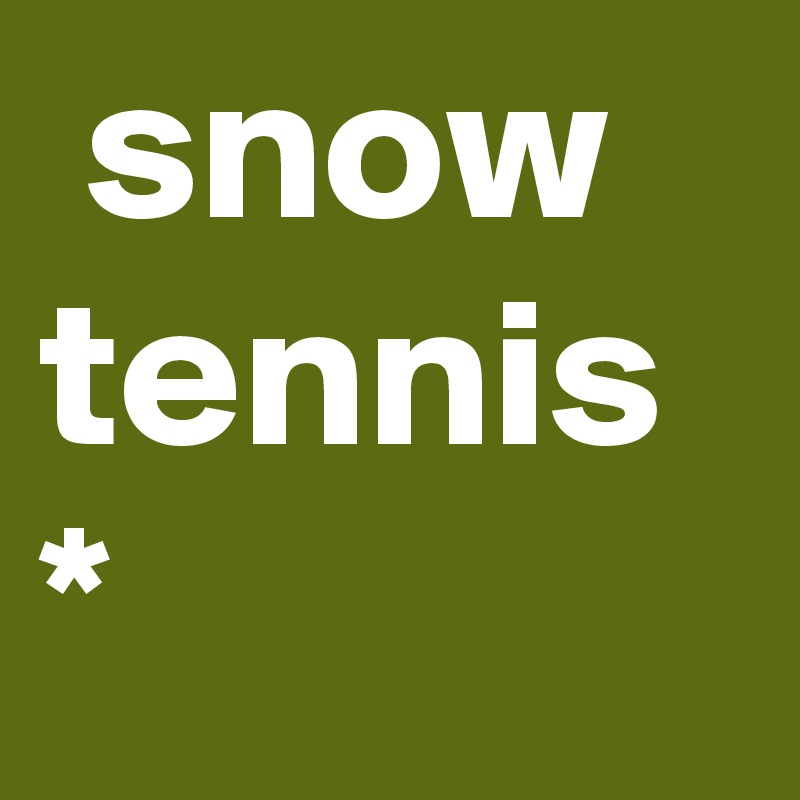  snow tennis *