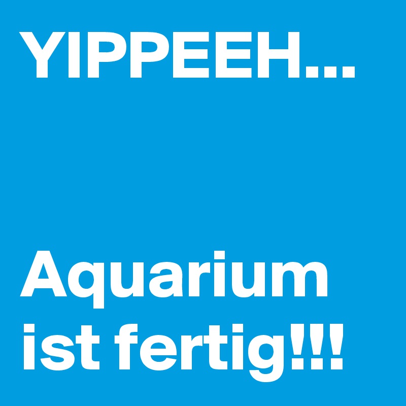 YIPPEEH...


Aquarium ist fertig!!!