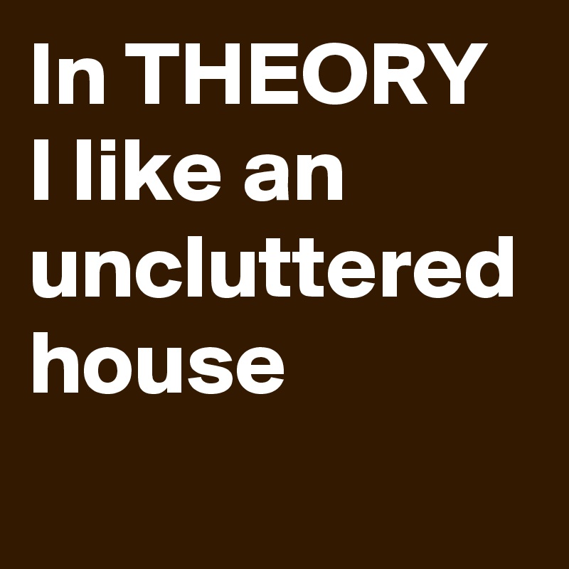 In THEORY I like an uncluttered house