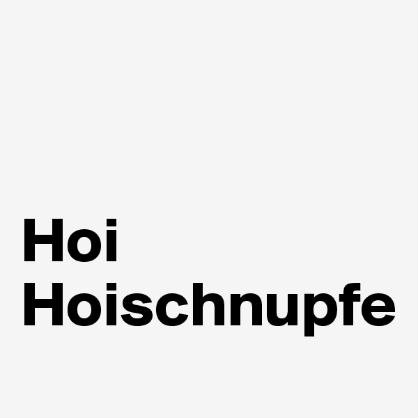 


Hoi Hoischnupfe