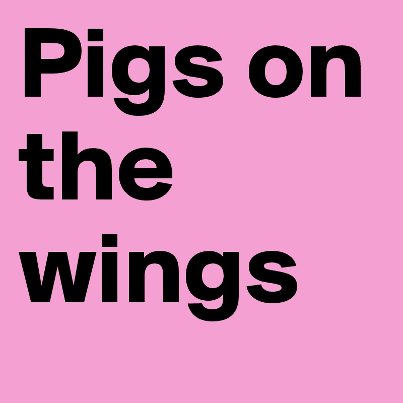 Pigs on the wings