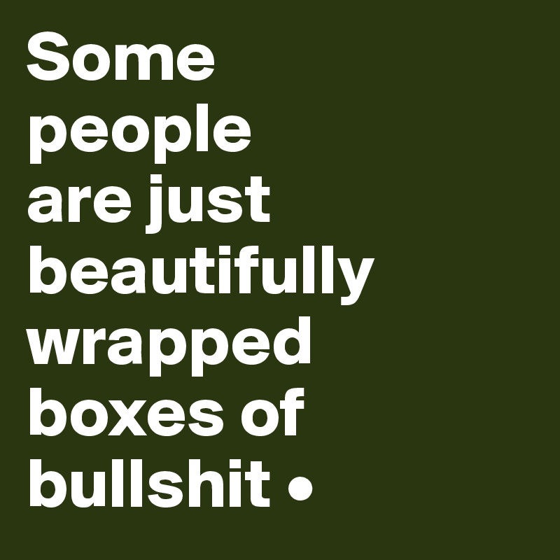 Some
people
are just beautifully wrapped
boxes of bullshit •