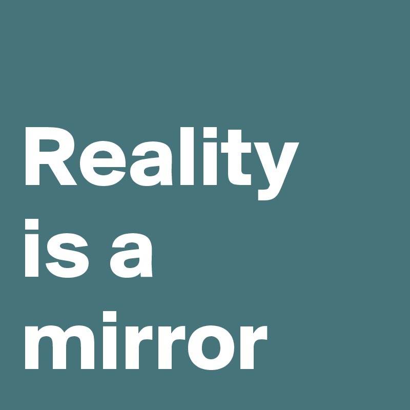
Reality is a mirror
