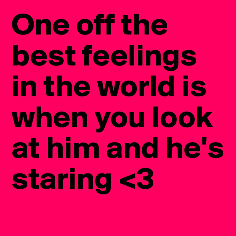 One off the best feelings in the world is when you look at him and he's         staring <3