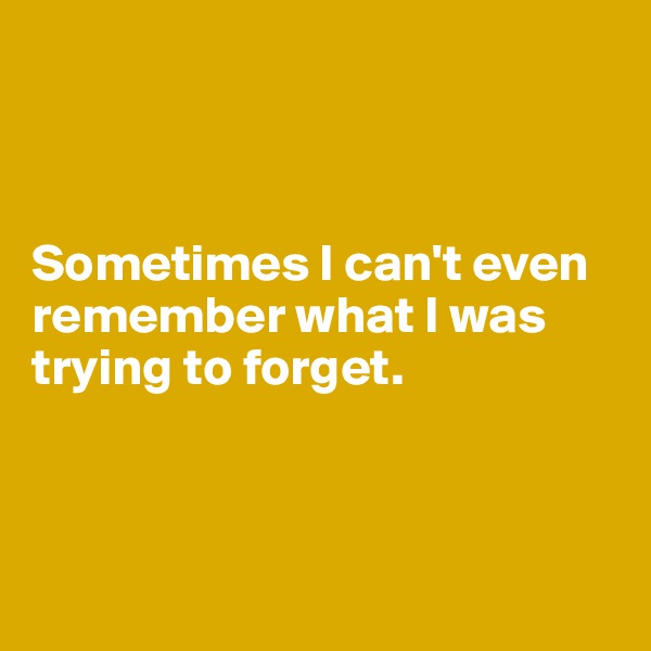 



Sometimes I can't even remember what I was trying to forget.



