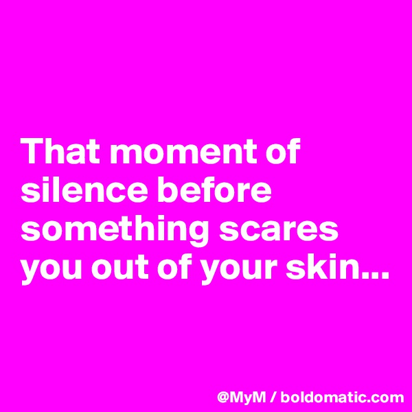 


That moment of silence before something scares you out of your skin...

