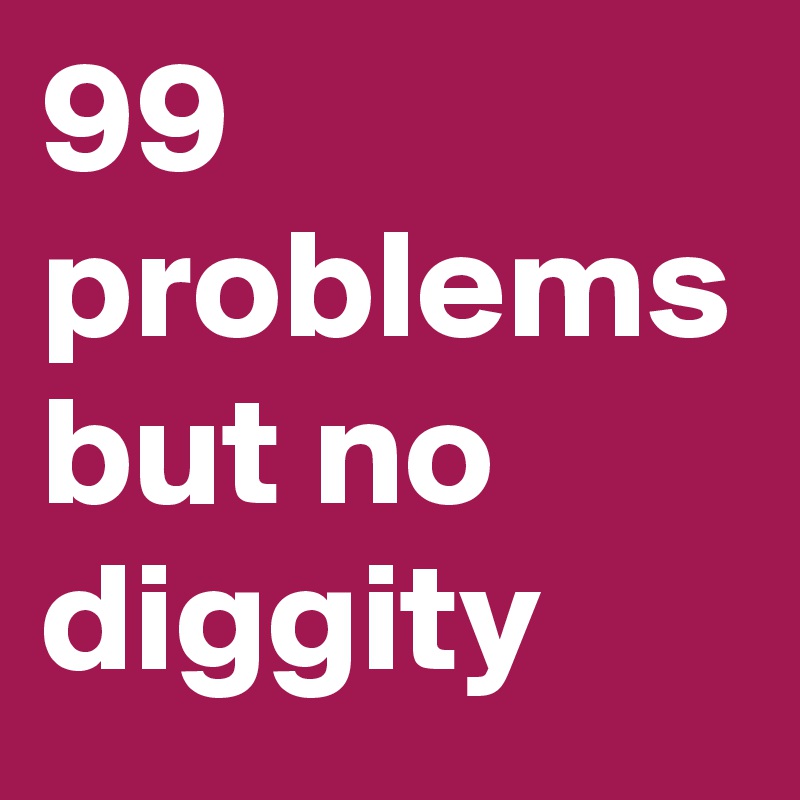 99 problems but no diggity