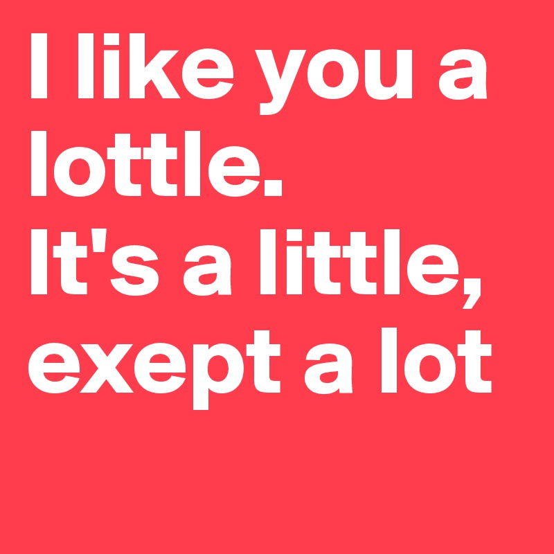 I like you a lottle.
It's a little, exept a lot
