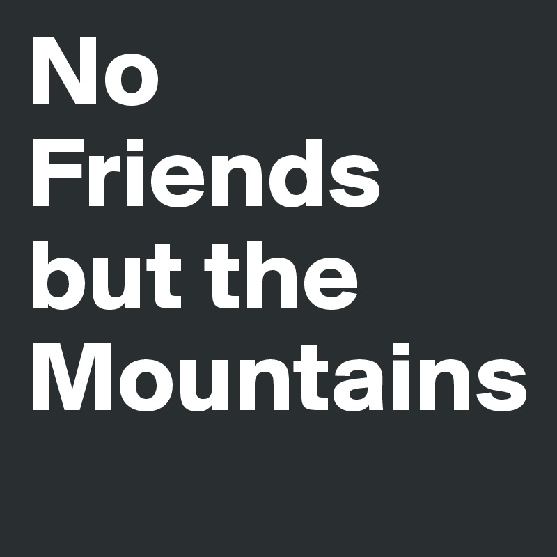 No Friends but the Mountains