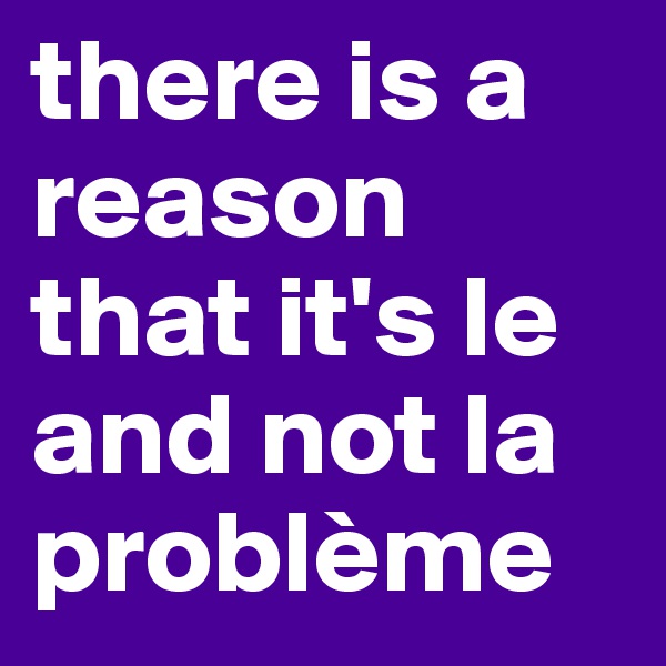 there is a reason that it's le and not la problème