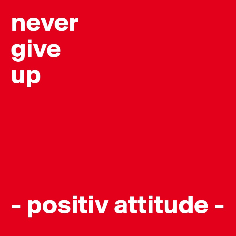 never 
give 
up 




- positiv attitude -