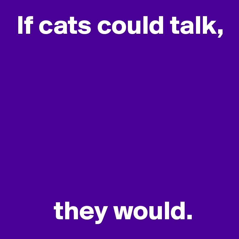 If cats could talk,






        they would.