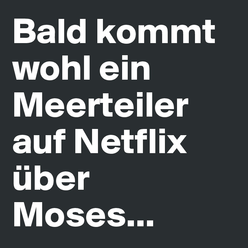 Bald kommt wohl ein Meerteiler auf Netflix über Moses...