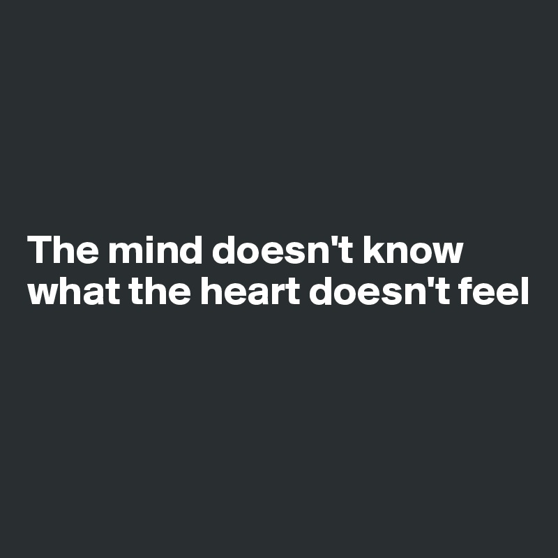 




The mind doesn't know what the heart doesn't feel



