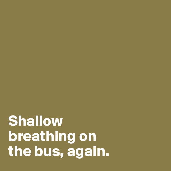 






Shallow 
breathing on 
the bus, again. 