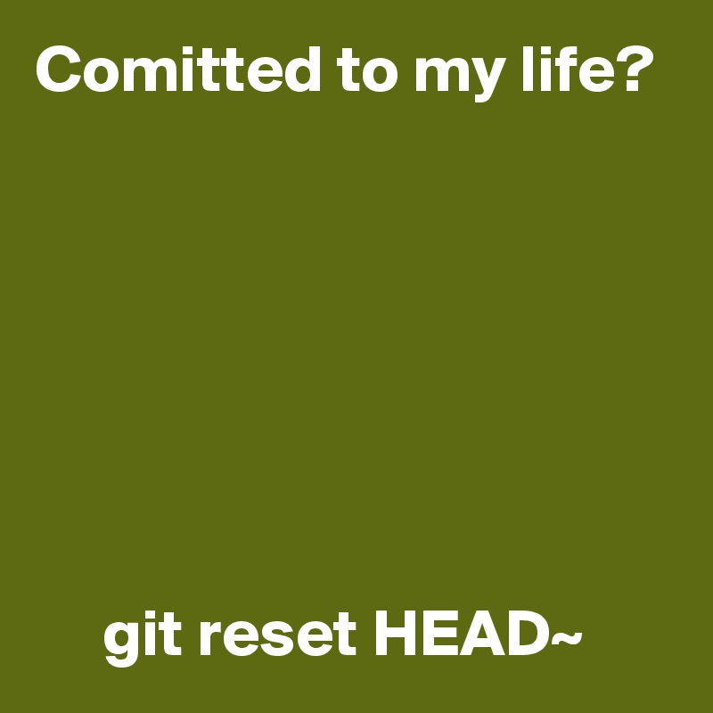 Comitted to my life?







     git reset HEAD~