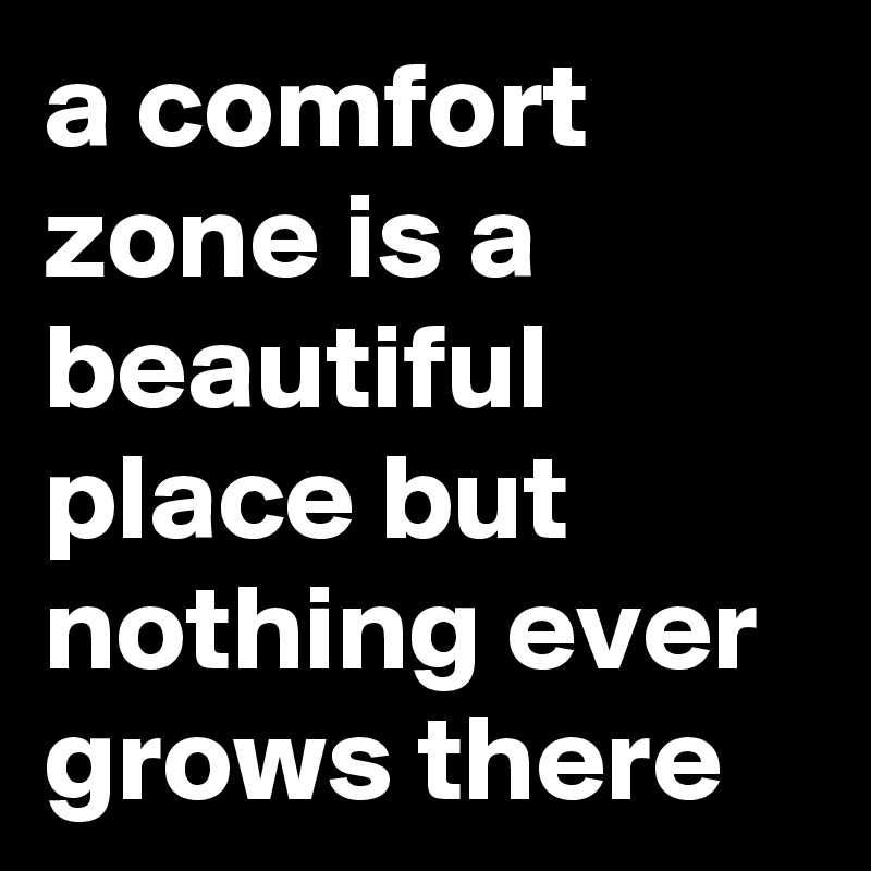 a comfort zone is a beautiful place but nothing ever grows there