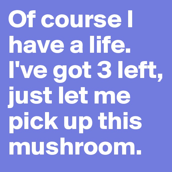 Of course I have a life. I've got 3 left, just let me pick up this mushroom.
