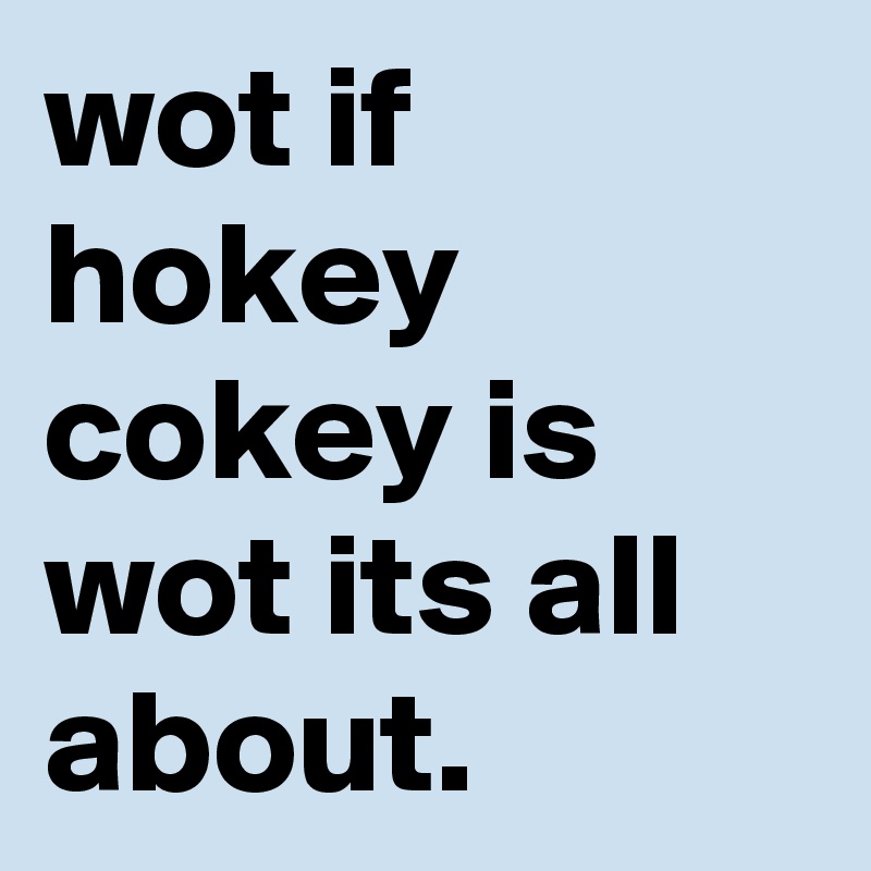 wot if hokey cokey is wot its all about.