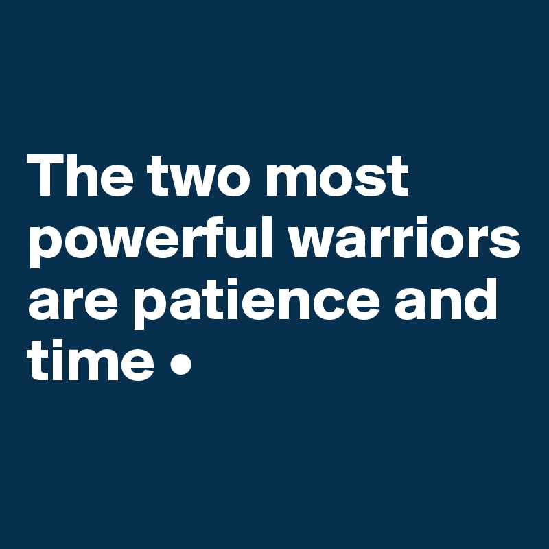 

The two most powerful warriors are patience and time •
