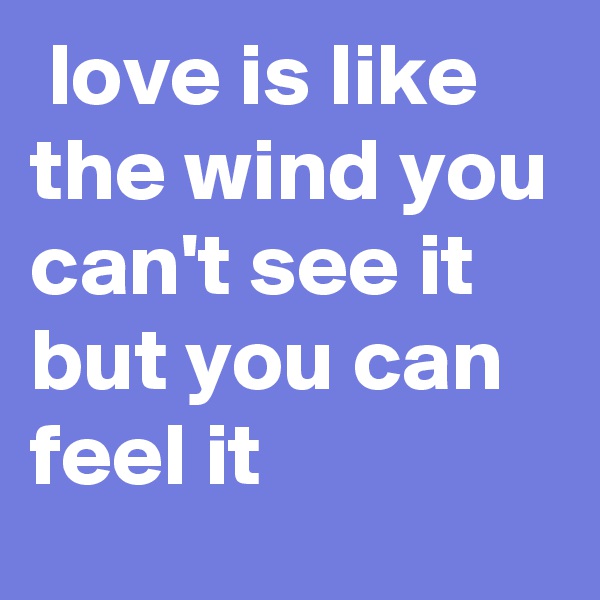  love is like the wind you can't see it but you can feel it