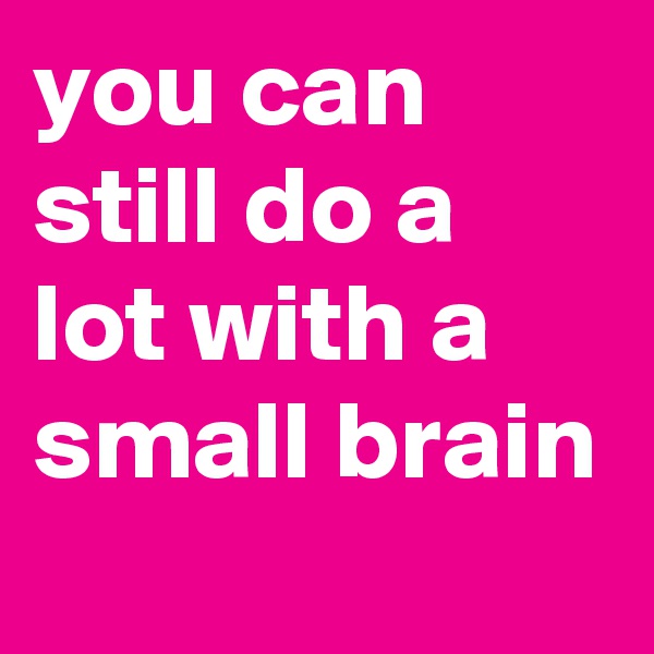 you can still do a lot with a small brain