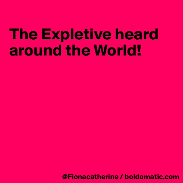 
The Expletive heard around the World!






